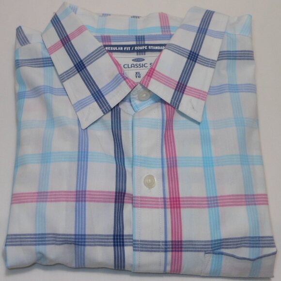 collection of 2 colorful plaids shirts. Old Navy Classic shirt - Picture 6 of 11